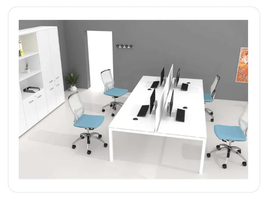 Espace de travail aménagé par AMB Antilles en Martinique